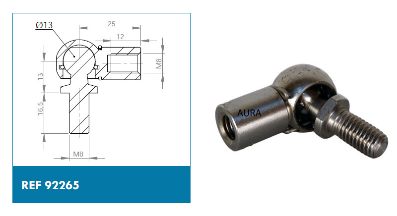 Chariot M5 / M6 / M8 / M10 / M12 Roulement à rotule Flexible pour Embout à rotule Roulement en