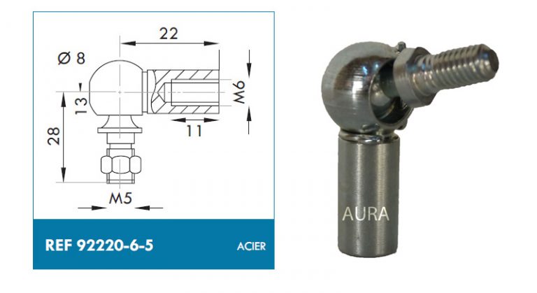 Lot De 2 Boulons à Rotule M8 Pour Vérins à Gaz De Portail De Garage - Remplacement Solide, Antirouille, Norme Origine